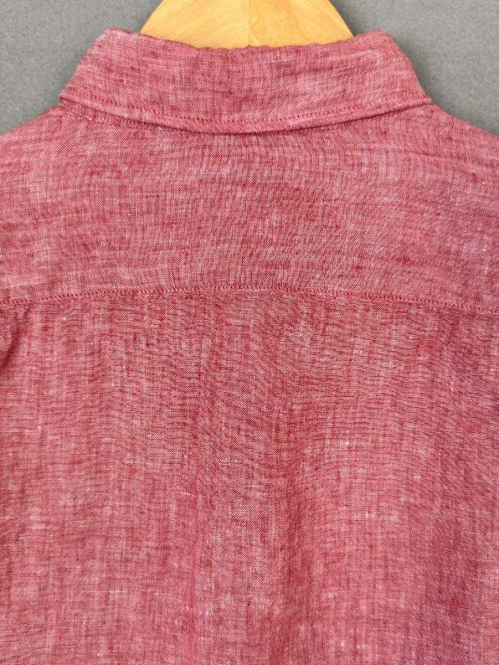 J.Crew Shirt Mens Large Red Slim Fit Baird McNutt Irish Linen Long Sleeve